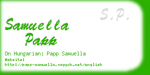 samuella papp business card